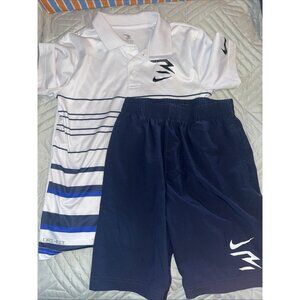 Boys Nike Russell Wilson Set Polo Shorts Medium Navy 3Brand